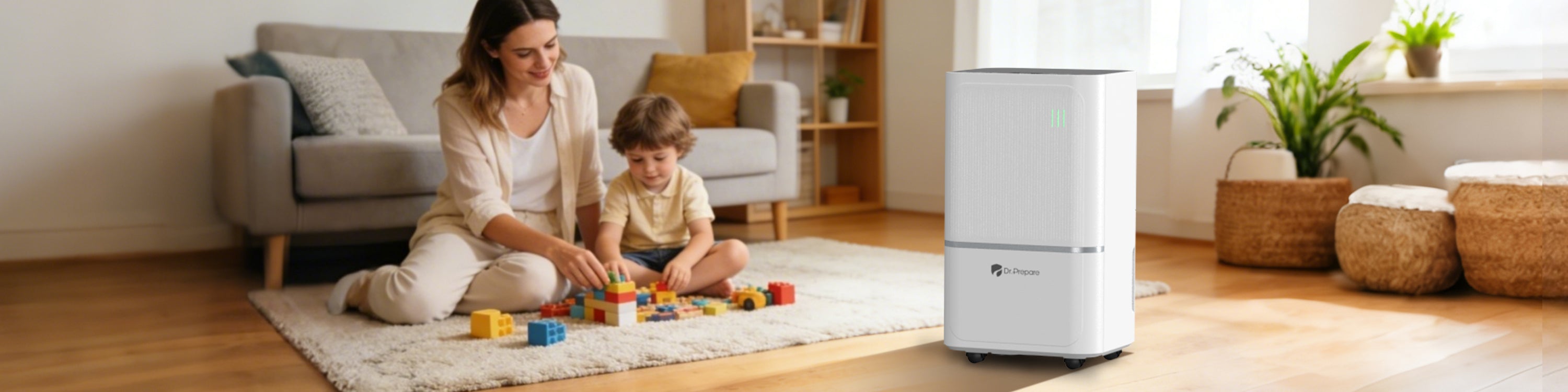 Dr.Prepare's dehumidifiers are designed to efficiently and quietly remove moisture, enhancing your home's comfort.