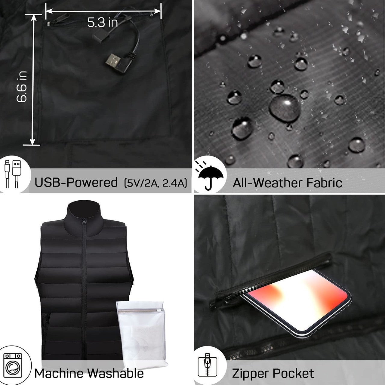 Women’s Adjustable Size Heated Vest