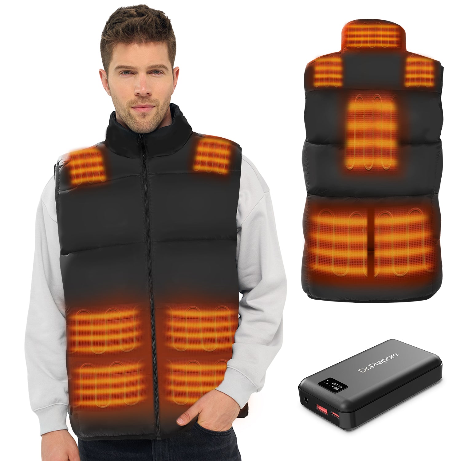 Electric Ultra-Soft Heated Vest with 16000mAh Battery Pack