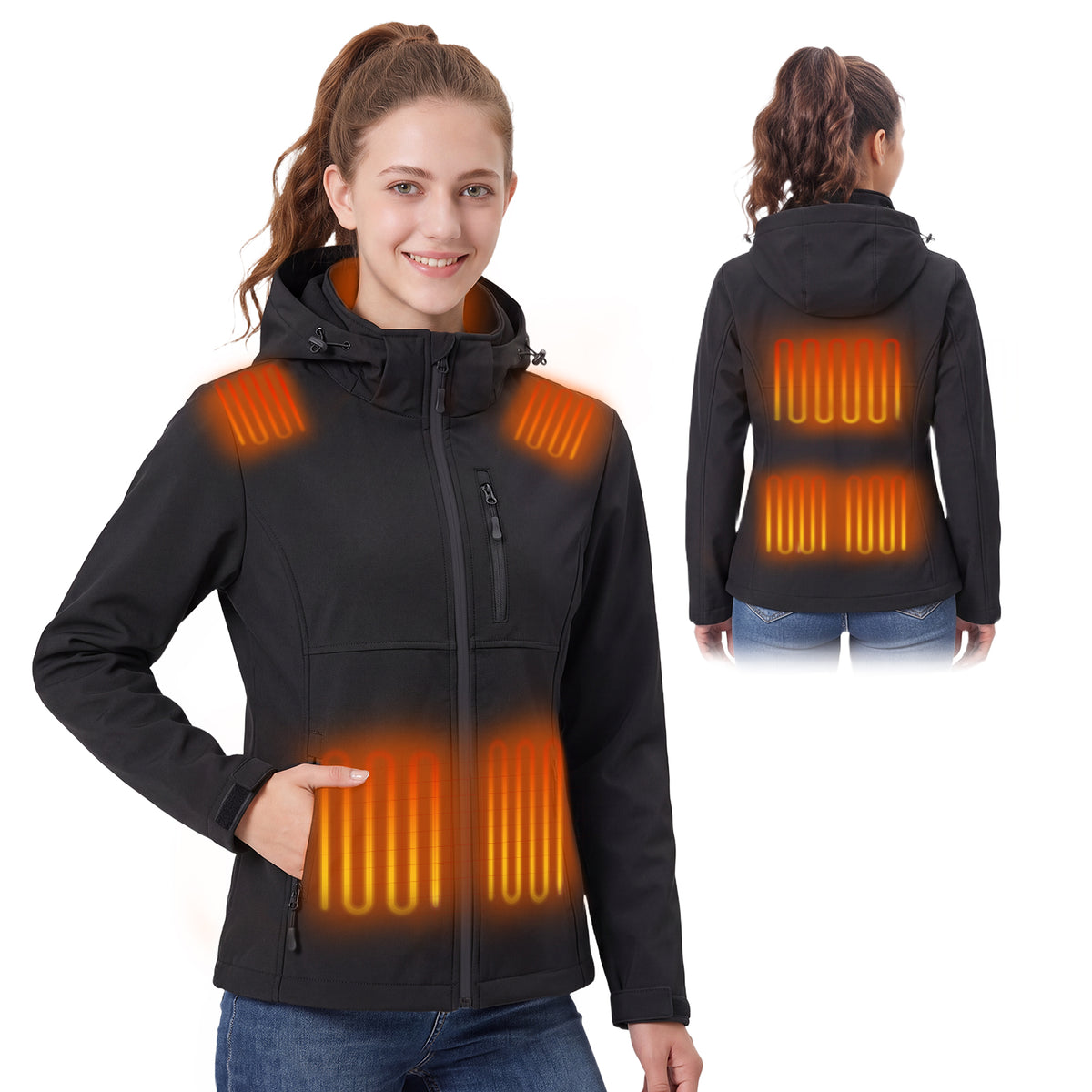 DR. PREPARE Women's Heated Waterproof Jackets with 16000mAh Power Bank