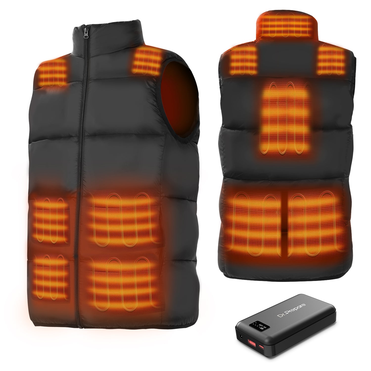 Electric Ultra-Soft Heated Vest with 16000mAh Battery Pack