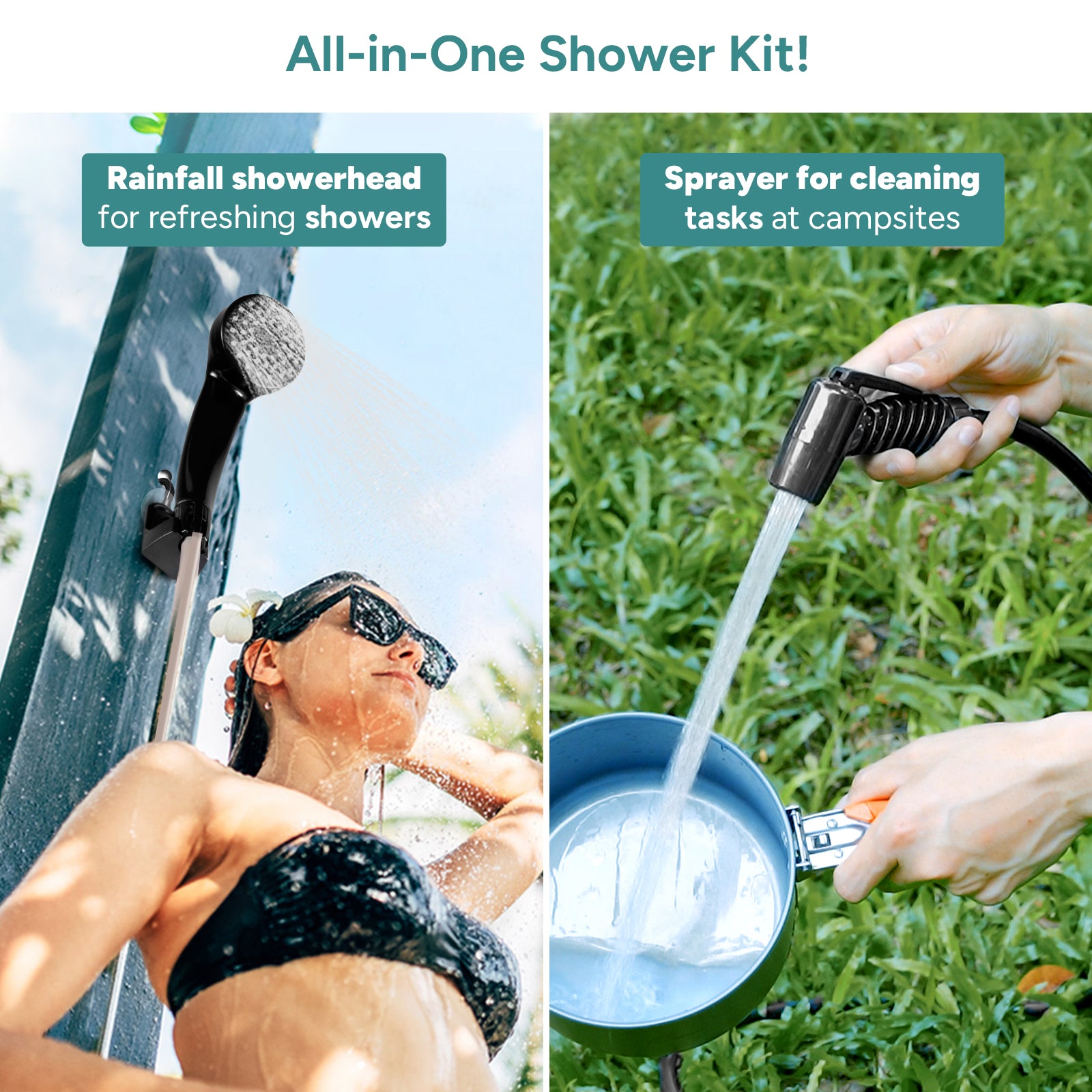 4.5 Gallons (17L) Camping Shower with Water Pump