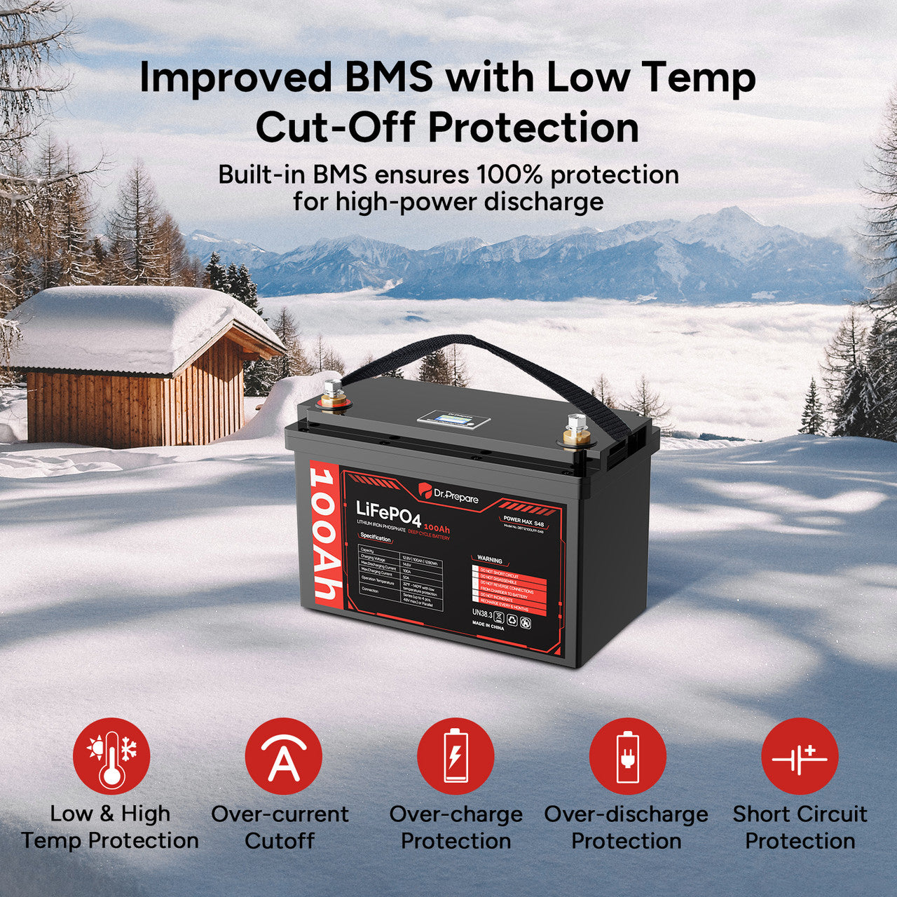 2. 12v 100ah lifepo4 battery with low temp protection