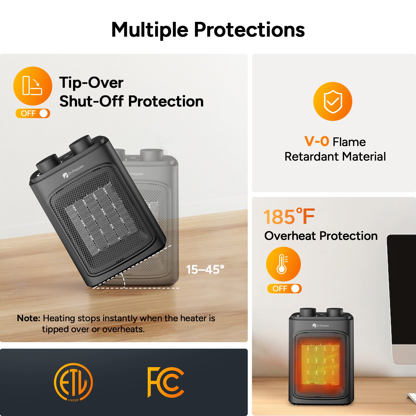 Portable Electric Space Heater (Knob Control)