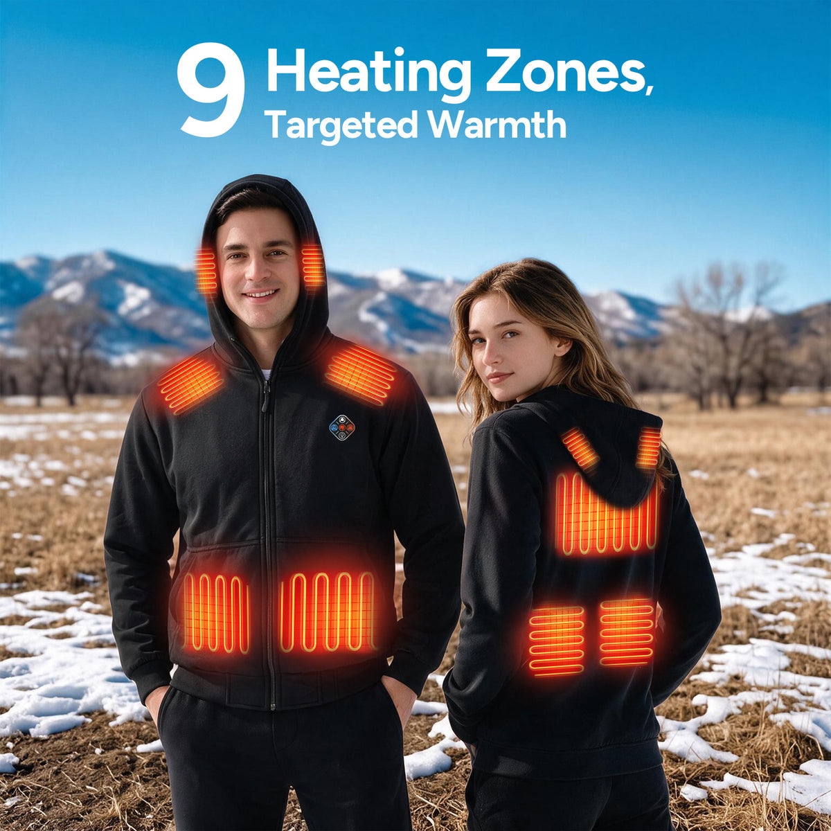 DR.PREPARE Unisex Full-Zip Heated Hoodie with 16000mAh Battery Pack