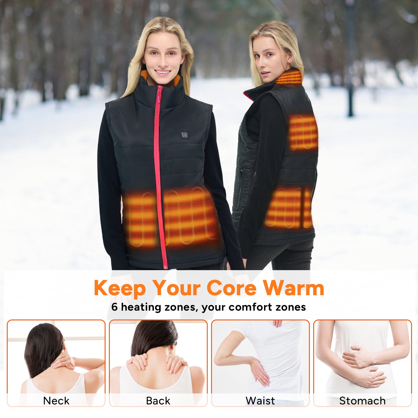 Dr. Prepare Women’s Heated Vest, Lightweight Heating Vest for Women with 3 Heating Levels