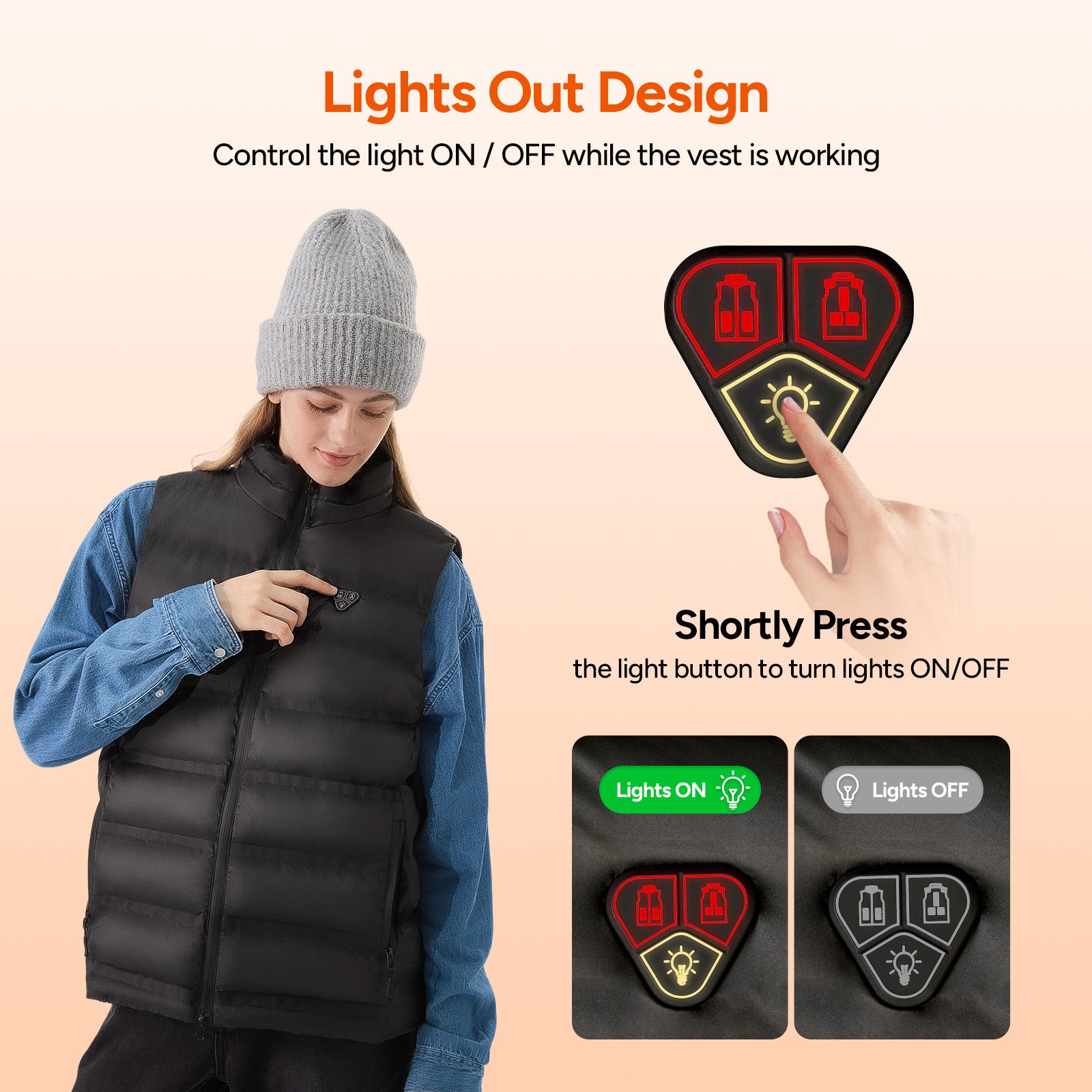 Electric Unisex Heated Vest with 7.4V 16000mAh Battery Pack