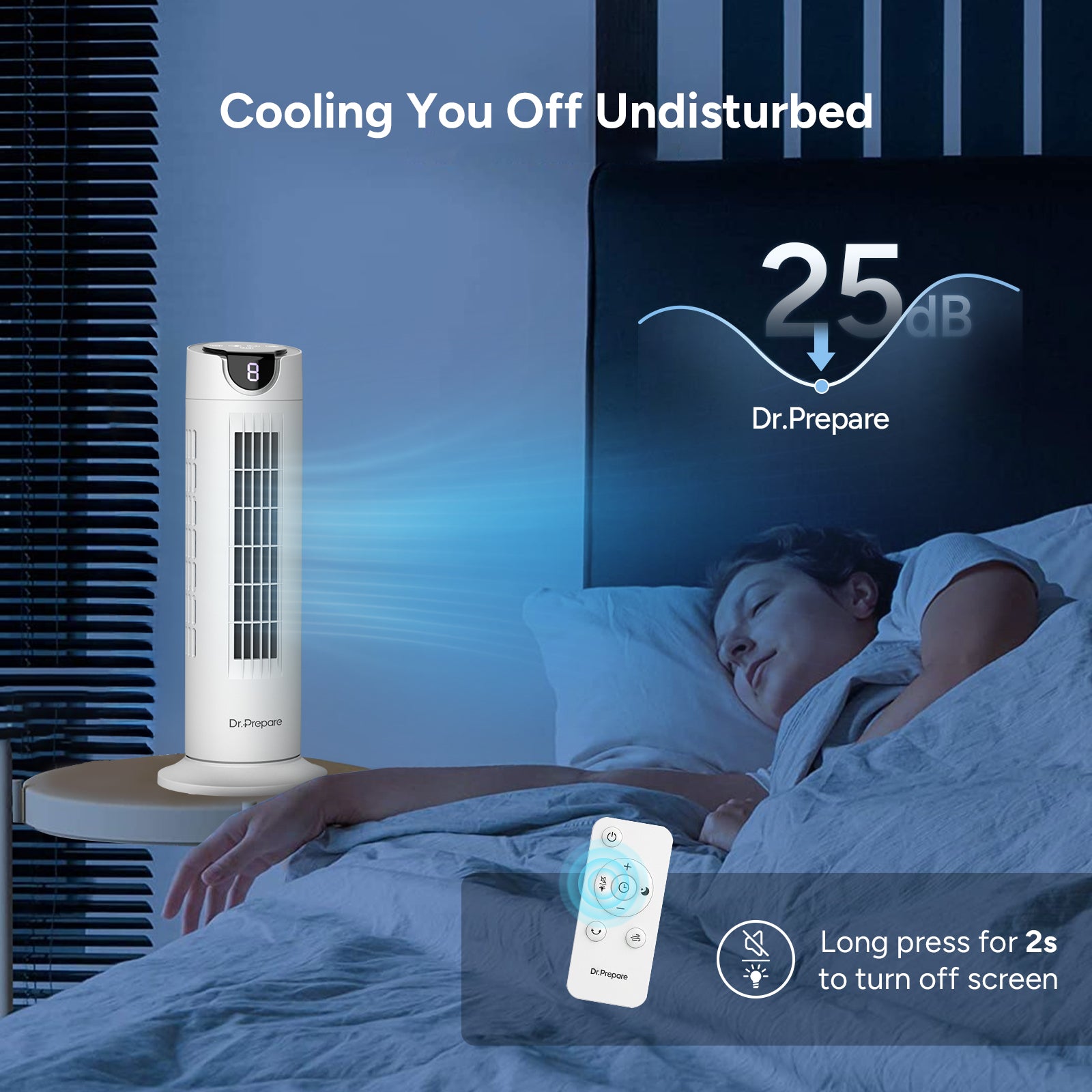 Dr. Prepare 16-inch Tower Fan with 12W DC Motor