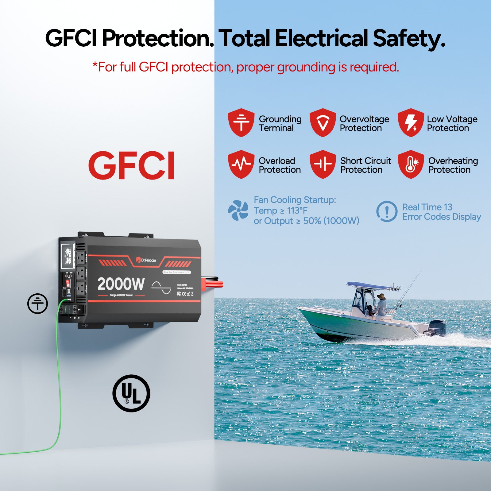 (Back Order 2026/1/10) 2000W 12V Pure Sine Wave Inverter 2025 New Launch