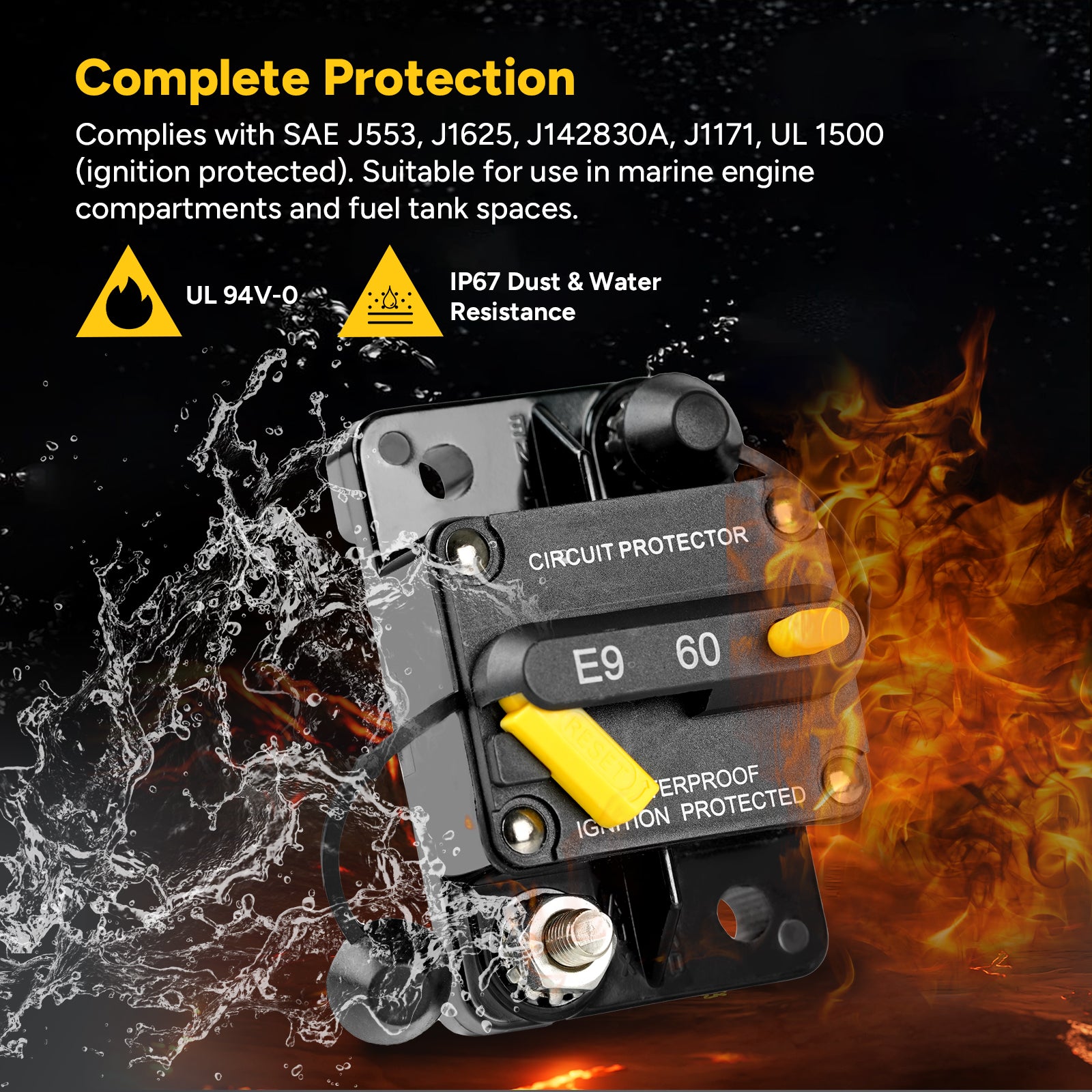 60 Amp Circuit Breaker with Manual Reset Switch
