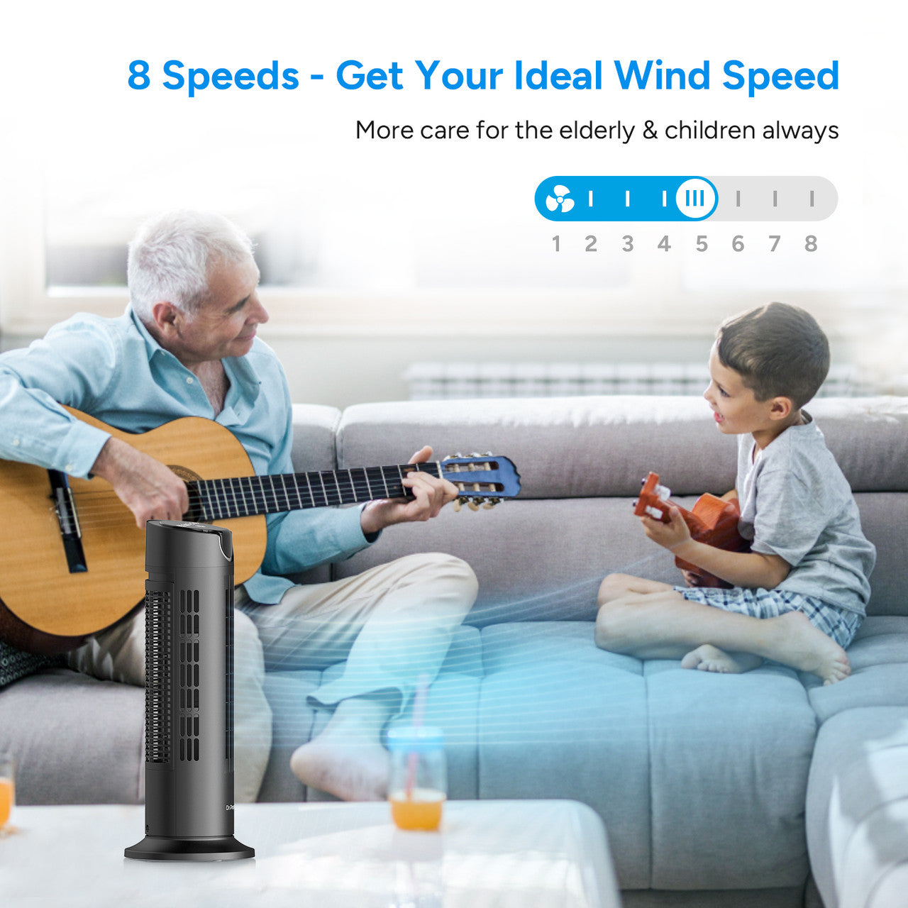 5. Oscillating Fan 8-Speed Tower Fan