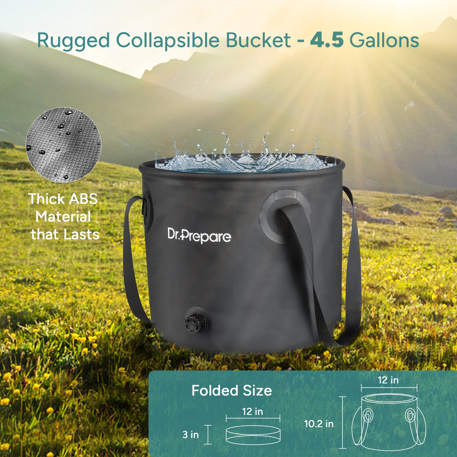 4.5 Gallons (17L) Camping Shower with Water Pump
