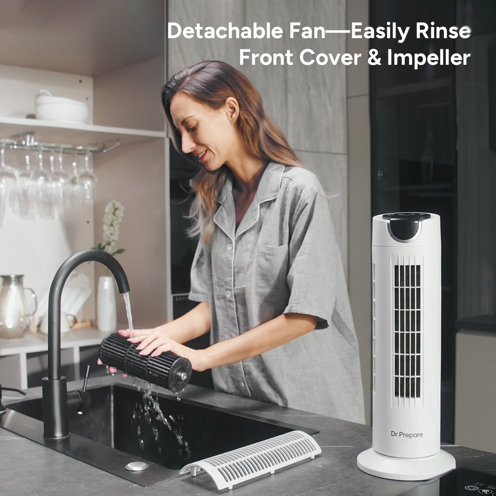 Dr. Prepare 16-inch Tower Fan with 12W DC Motor