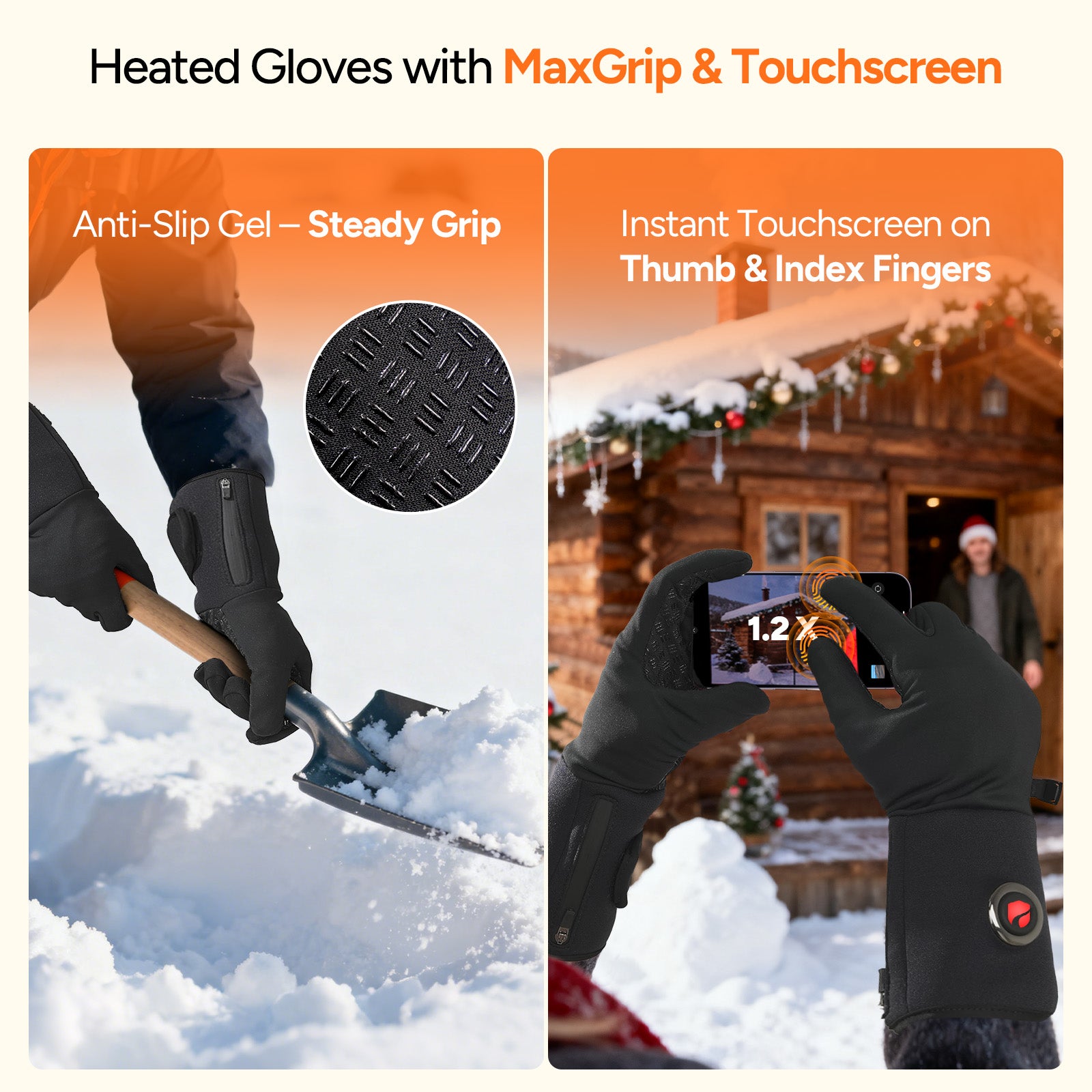 Heated Gloves with 7.4V 3200mAh Battery