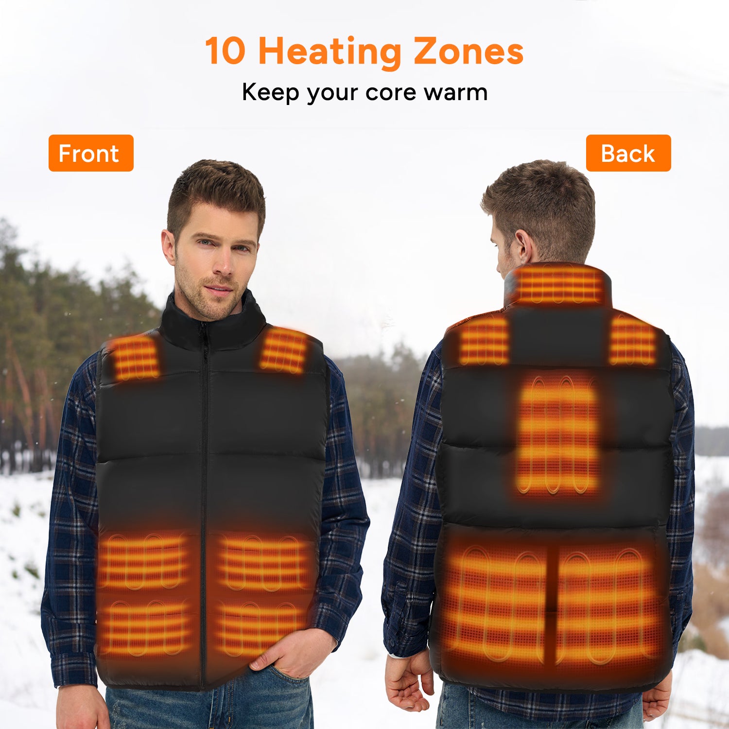 Electric Ultra-Soft Heated Vest with 16000mAh Battery Pack