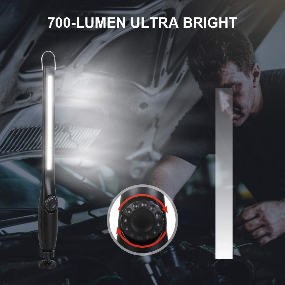 Dr. Prepare LED Work Light, 700 Lumens Rechargeable Work Light, Cordless Portable Magnetic COB LED Work Light, Inspection Light for Car Repair, Home, Garage, Emergency