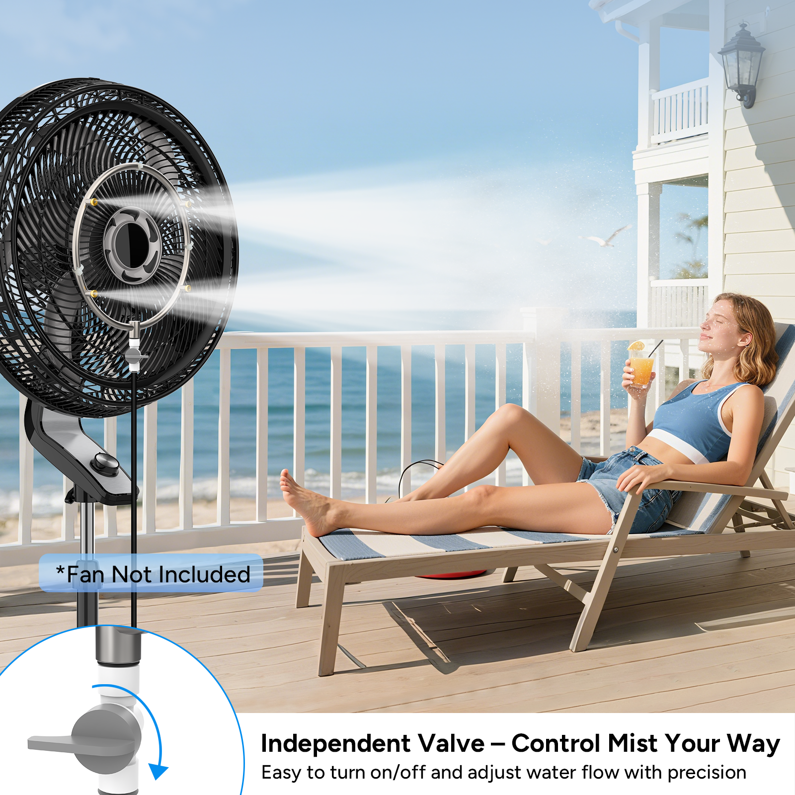 Outdoor Portable Misting Fan Kit