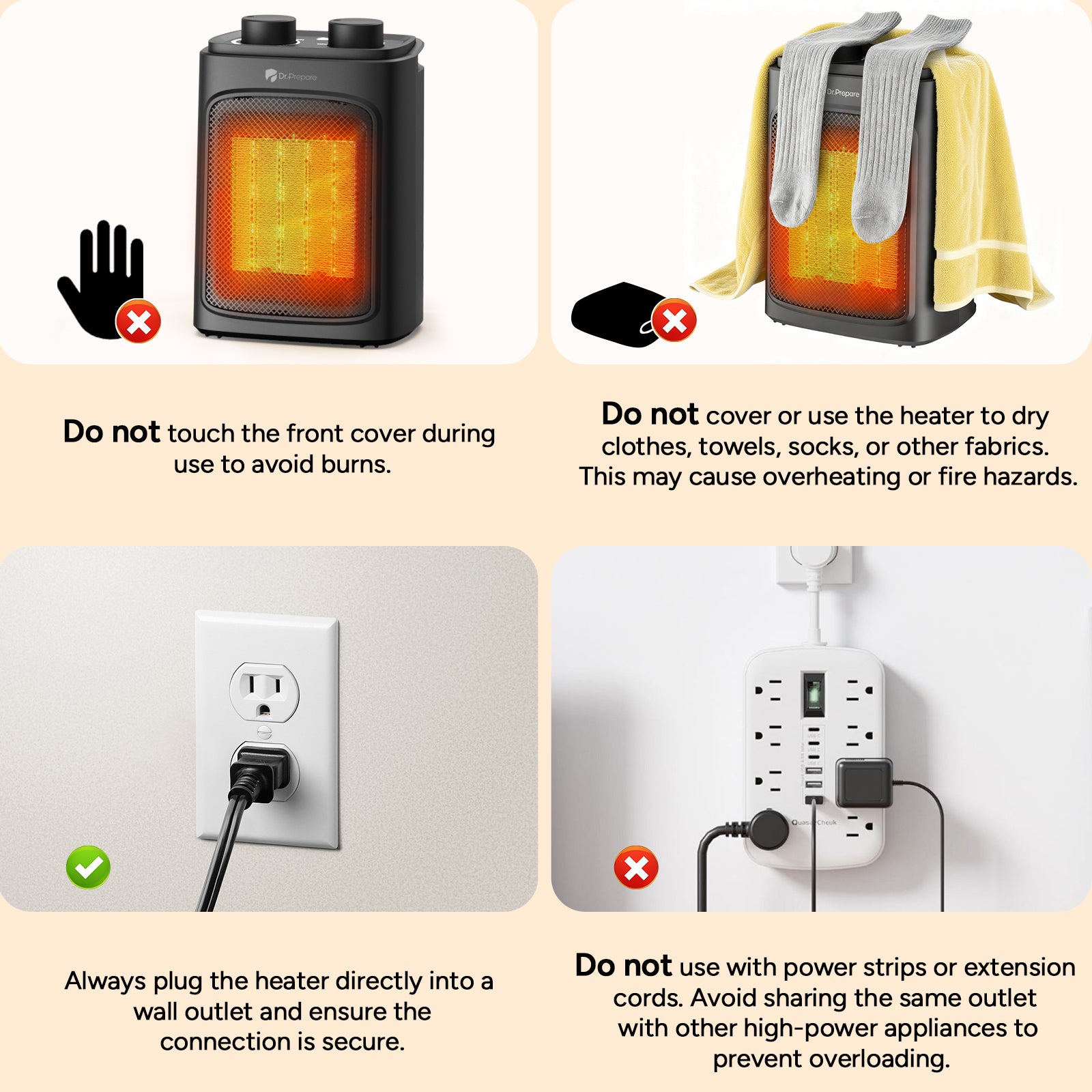 Portable Electric Space Heater (Knob Control)