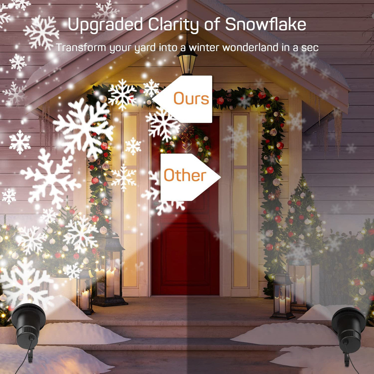 Dr. Prepare Christmas Projector Light with Snow Flakes Patterns