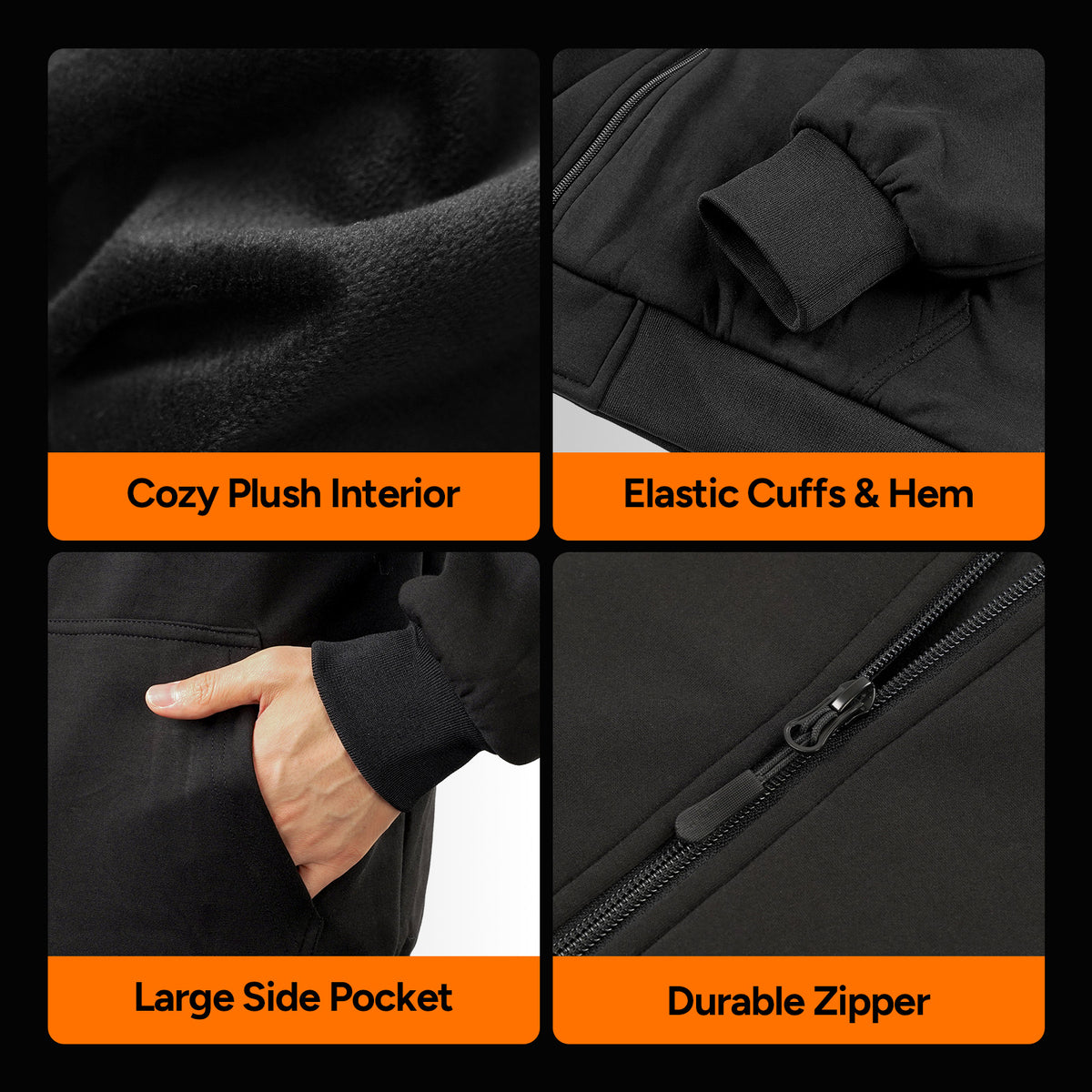 DR.PREPARE Unisex Full-Zip Heated Hoodie with 16000mAh Battery Pack