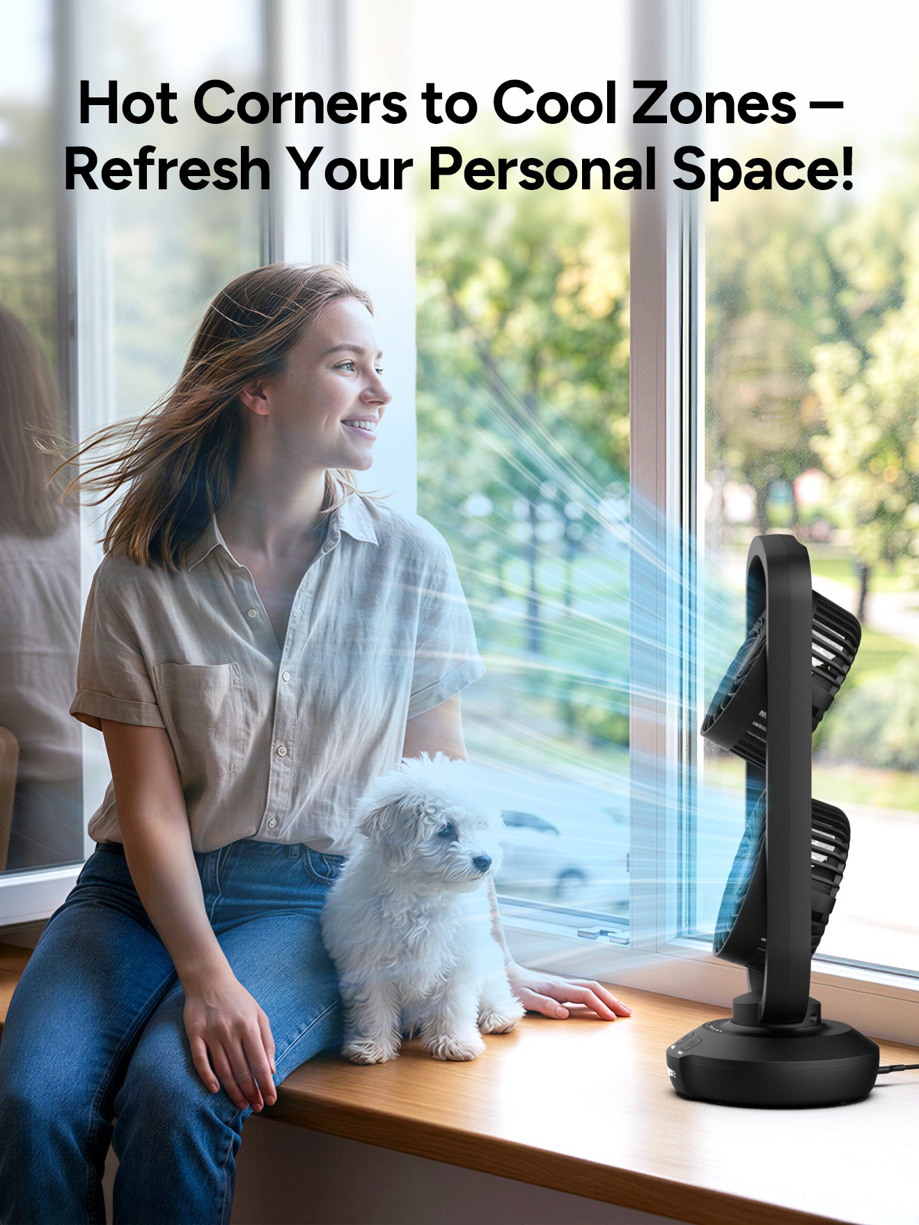 Dr.Prepare 15 inch Portable USB Desk Fan with Remote Control