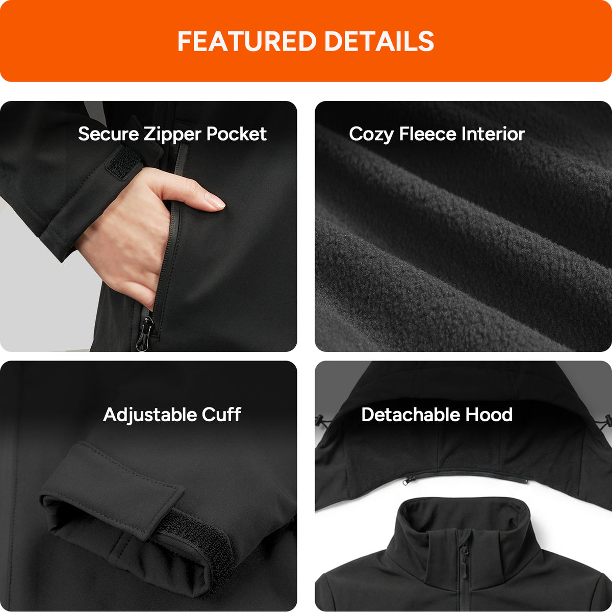 DR. PREPARE Women's Heated Waterproof Jackets with 16000mAh Power Bank