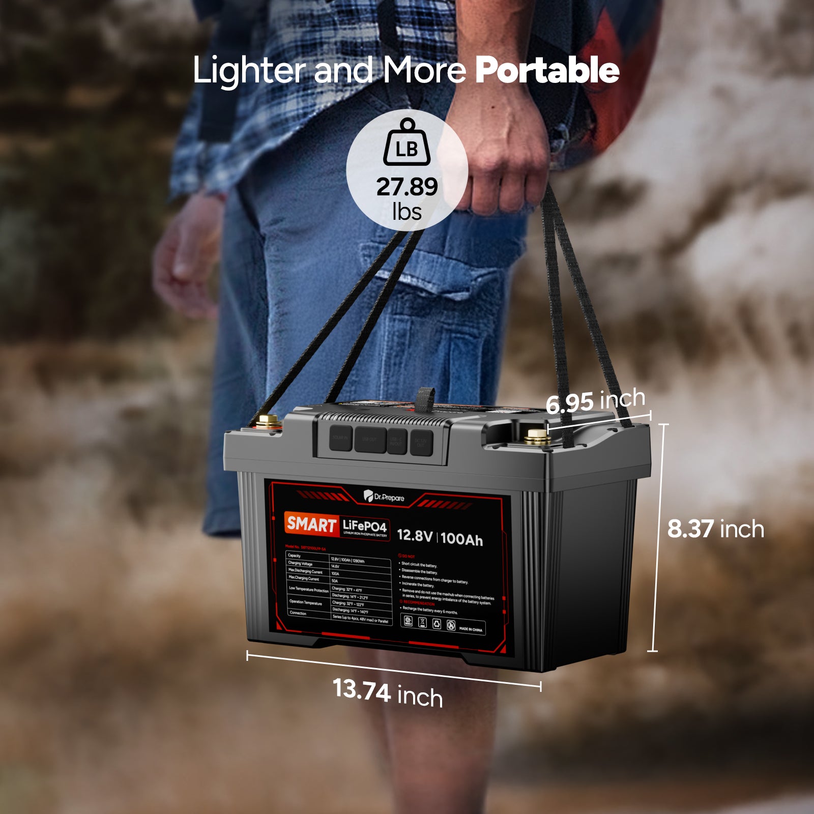 2-in-1 Smart PowerMax 1280Wh DC Portable Power Station & 12V 100Ah LiFePO4 Battery