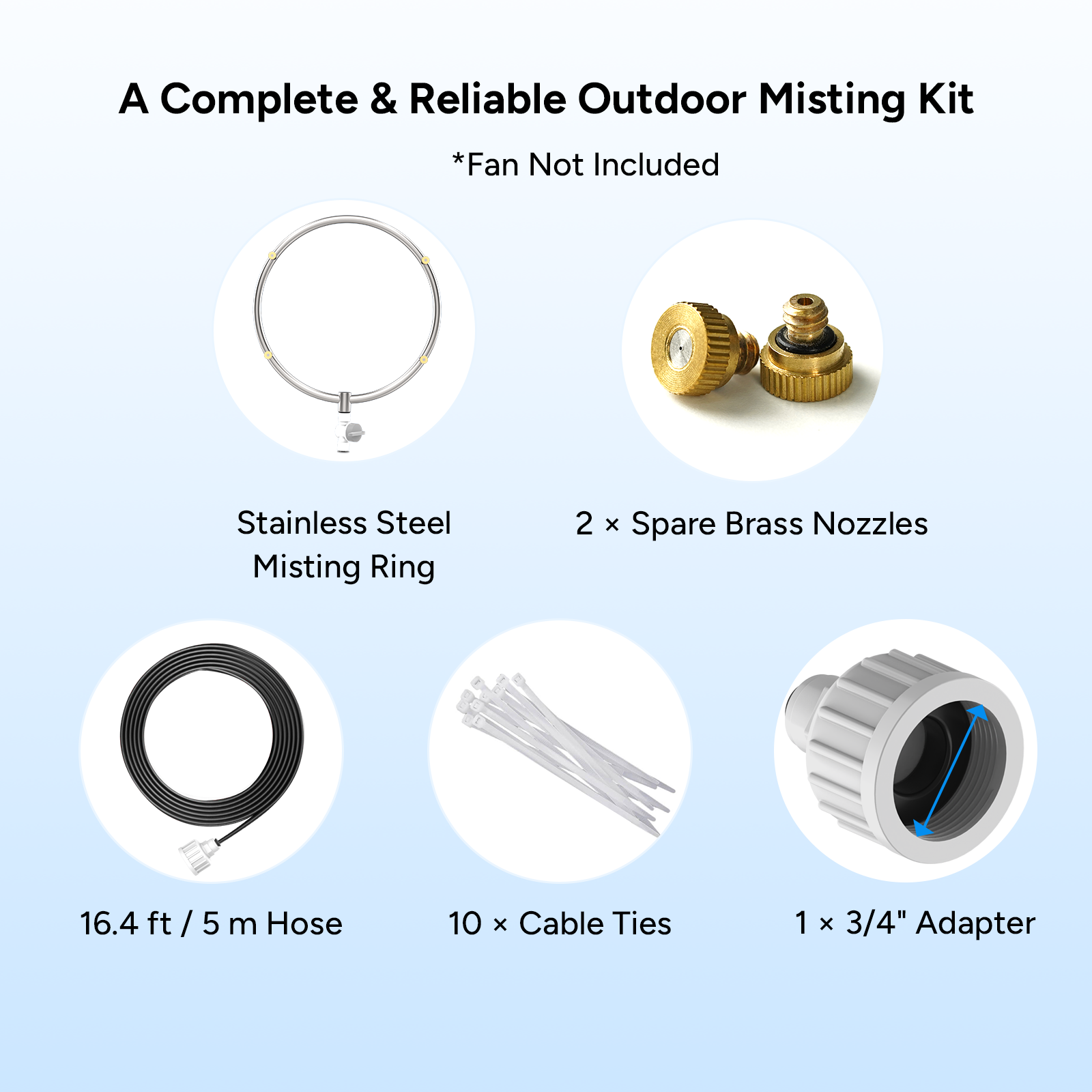 Outdoor Portable Misting Fan Kit