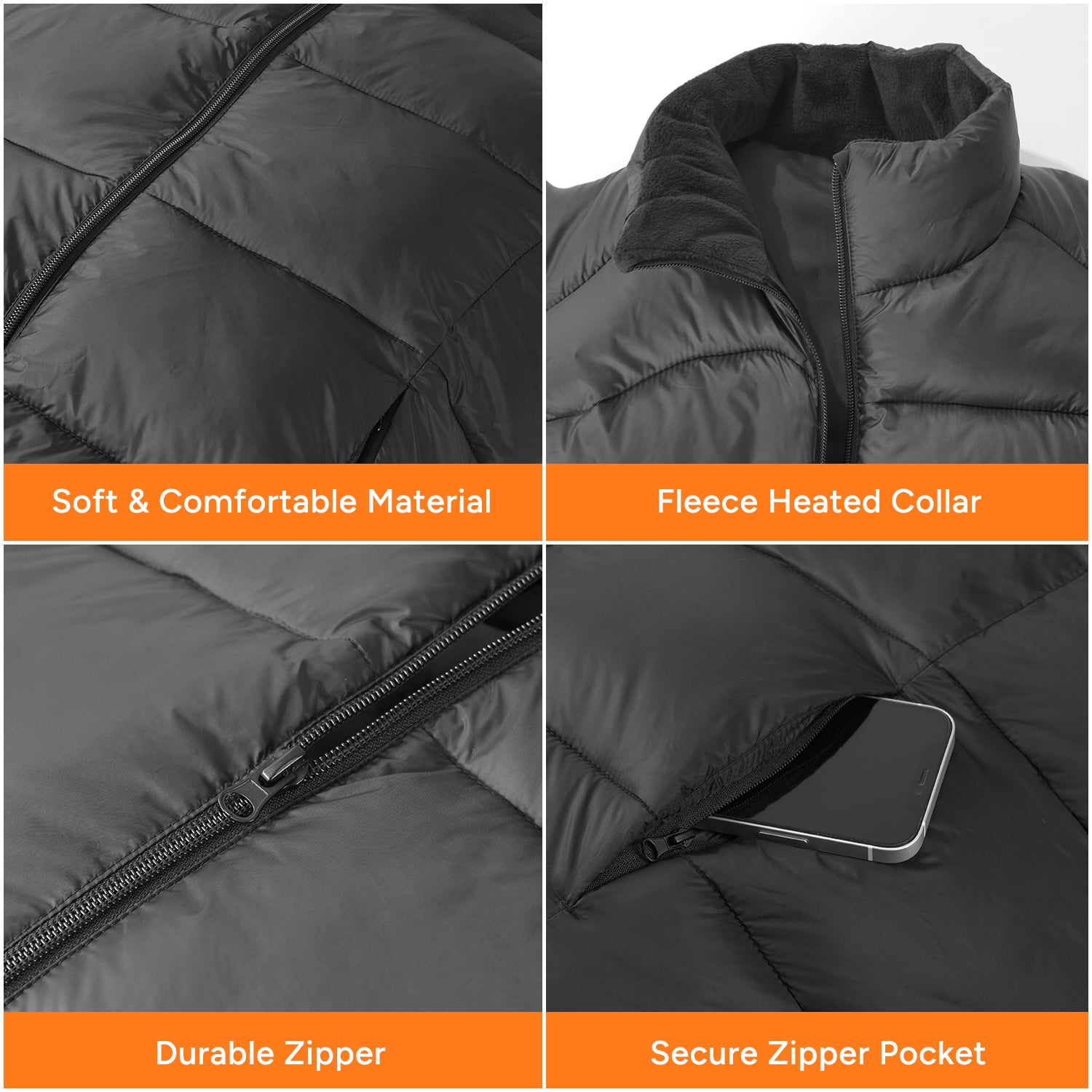 Electric Ultra-Soft Heated Vest with 16000mAh Battery Pack