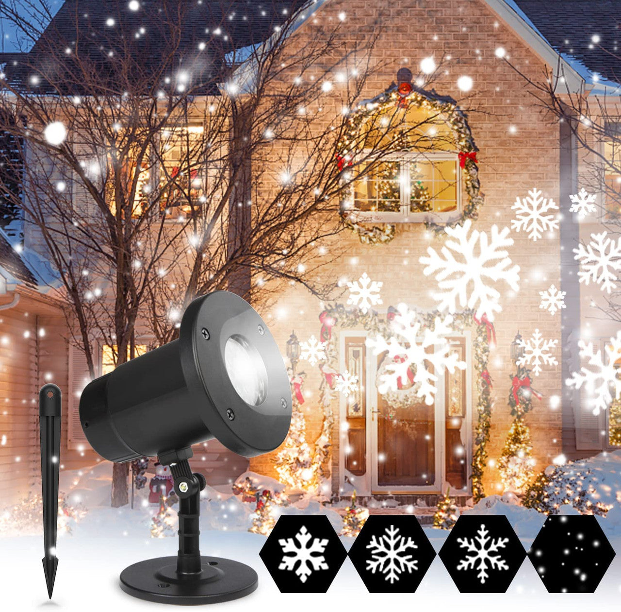 Dr. Prepare Christmas Projector Light with Snow Flakes Patterns