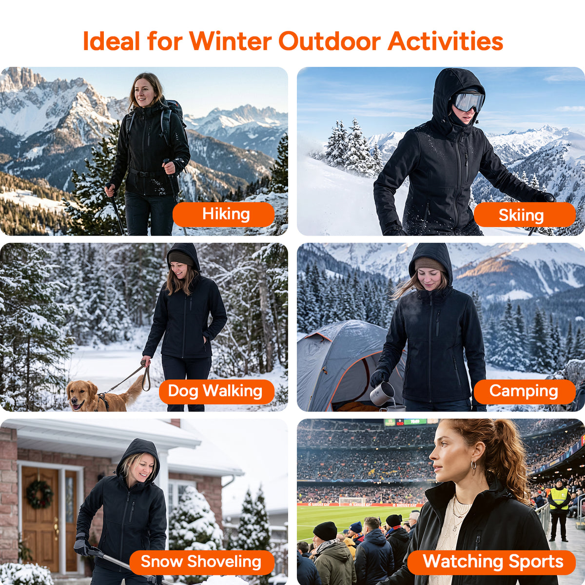 DR. PREPARE Women's Heated Waterproof Jackets with 16000mAh Power Bank
