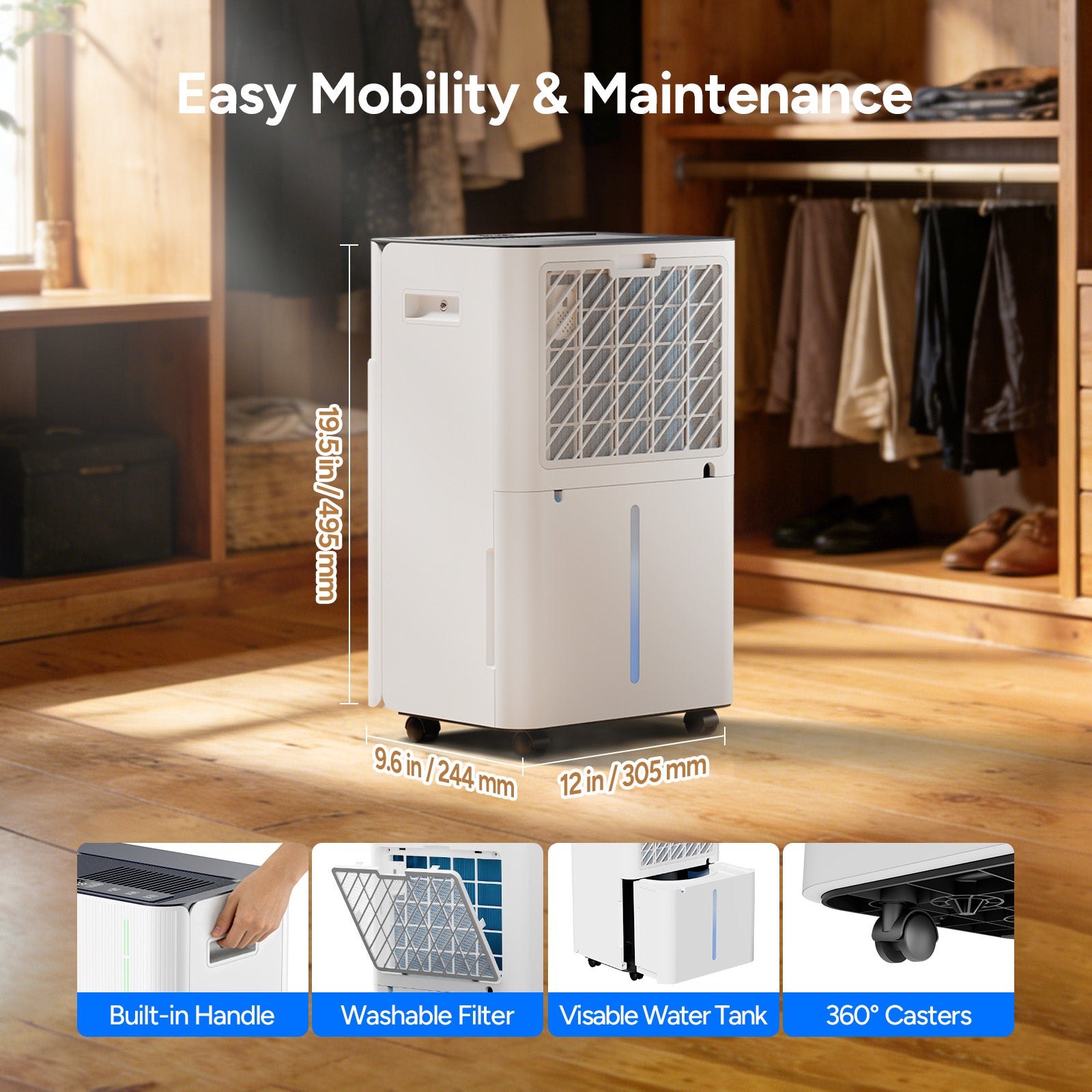 DR.PREPARE 65 Pints Home Dehumidifier