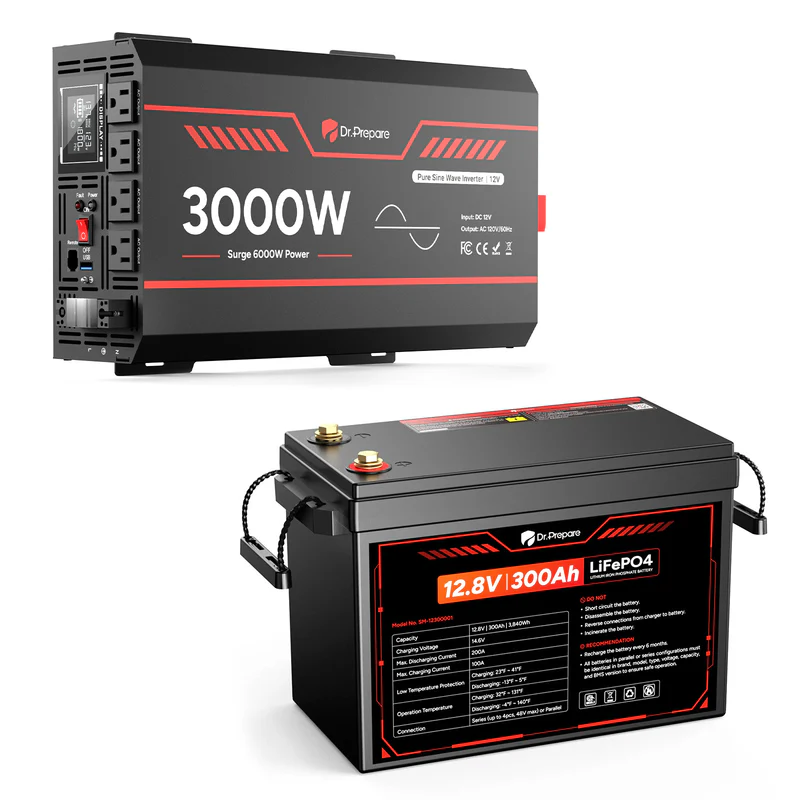 12V 300Ah LiFePO4 Lithium Battery - Compact Size (10 Year Warranty)