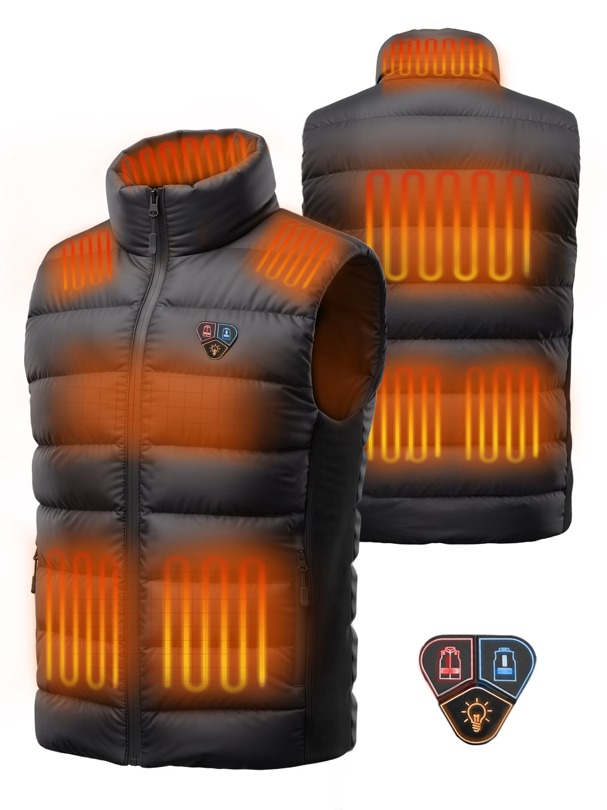 DR.PREPARE Men's Heated Vest, 8-Zone Lightweight Fleece Vest