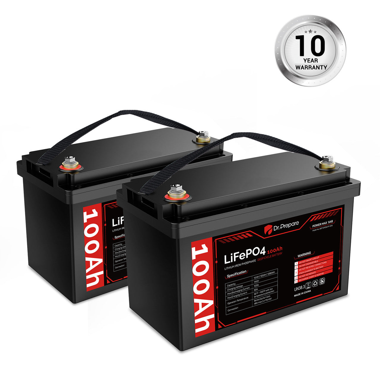 Dr.Prepare 12v lithium battery - 2 Packs