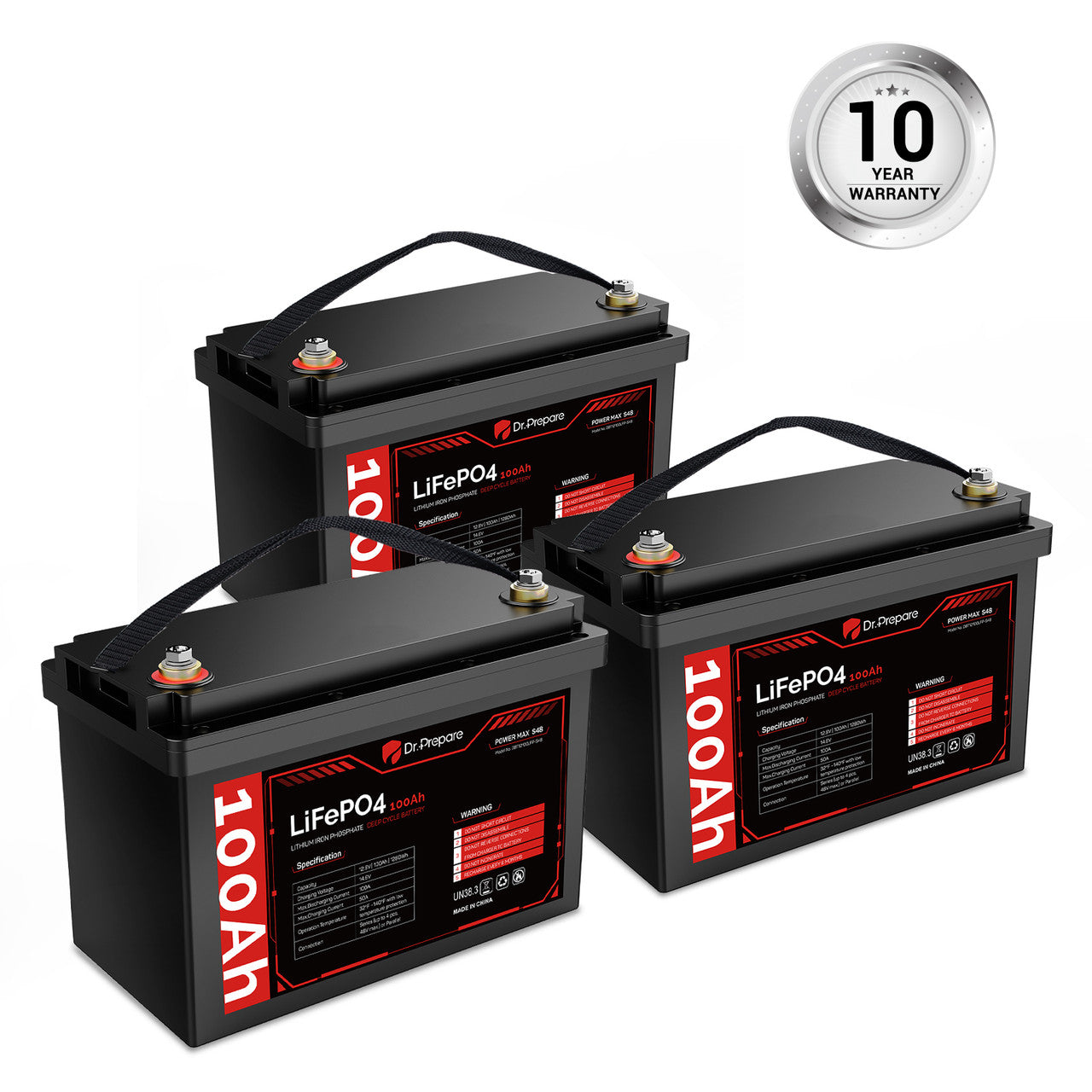 Dr.Prepare 12v lithium battery - 3 Packs