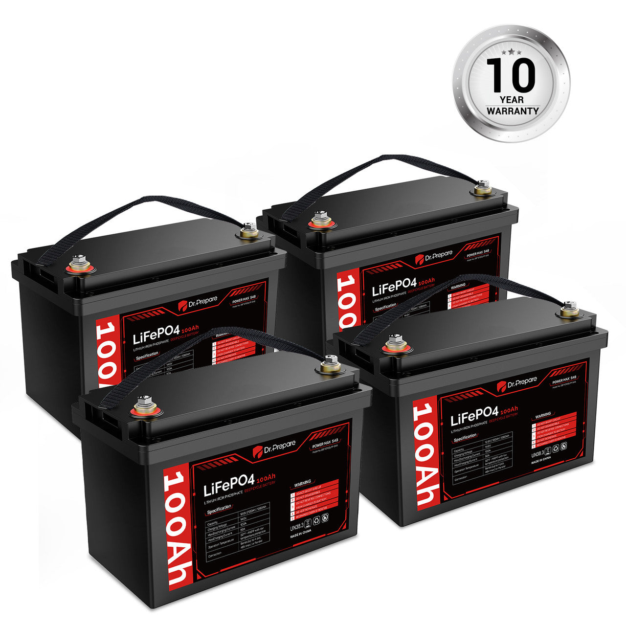 Dr.Prepare 12v lithium battery - 4 Packs