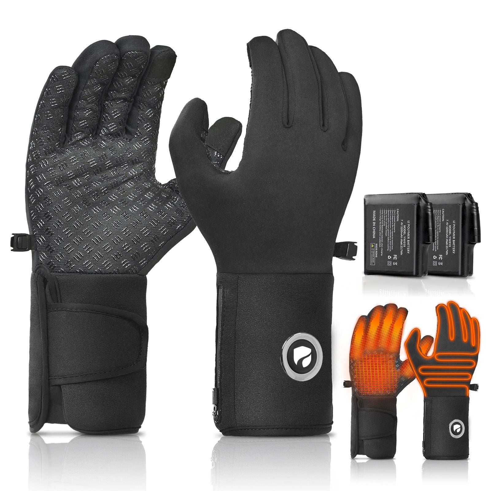 Heated Gloves with 7.4V 3200mAh Battery
