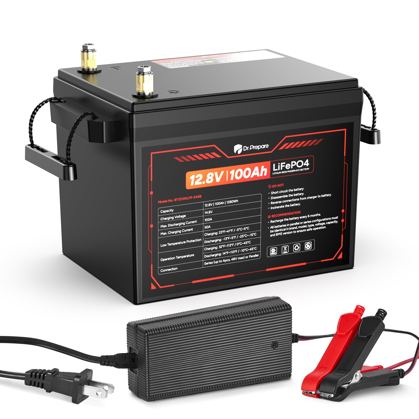 12V 100Ah LiFePO4 Lithium Battery- Compact Size