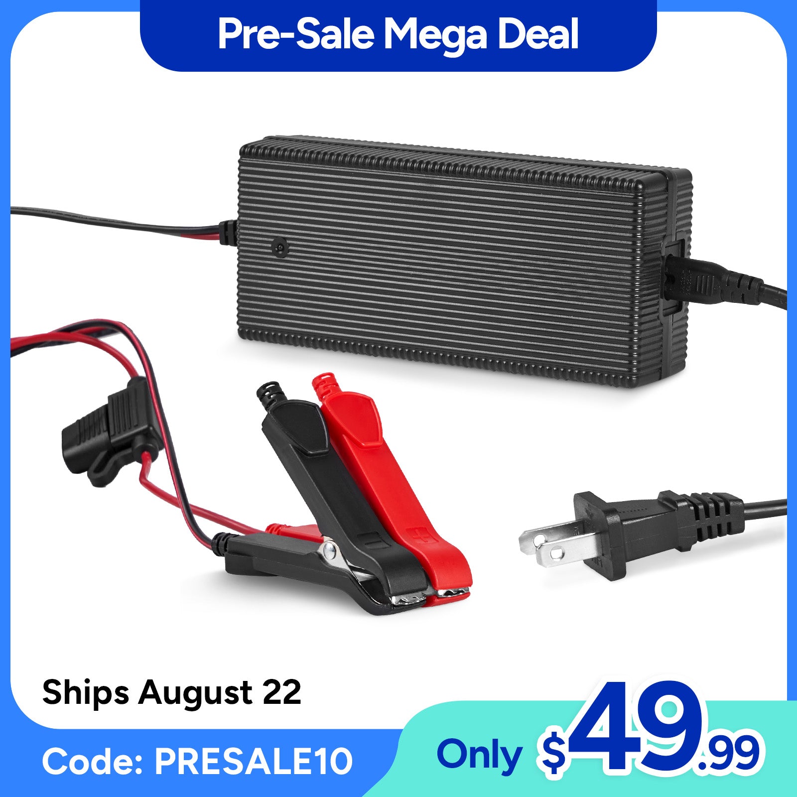 （Back Order August22）10A 14.6V AC-to-DC LiFePO4 Battery Charger
