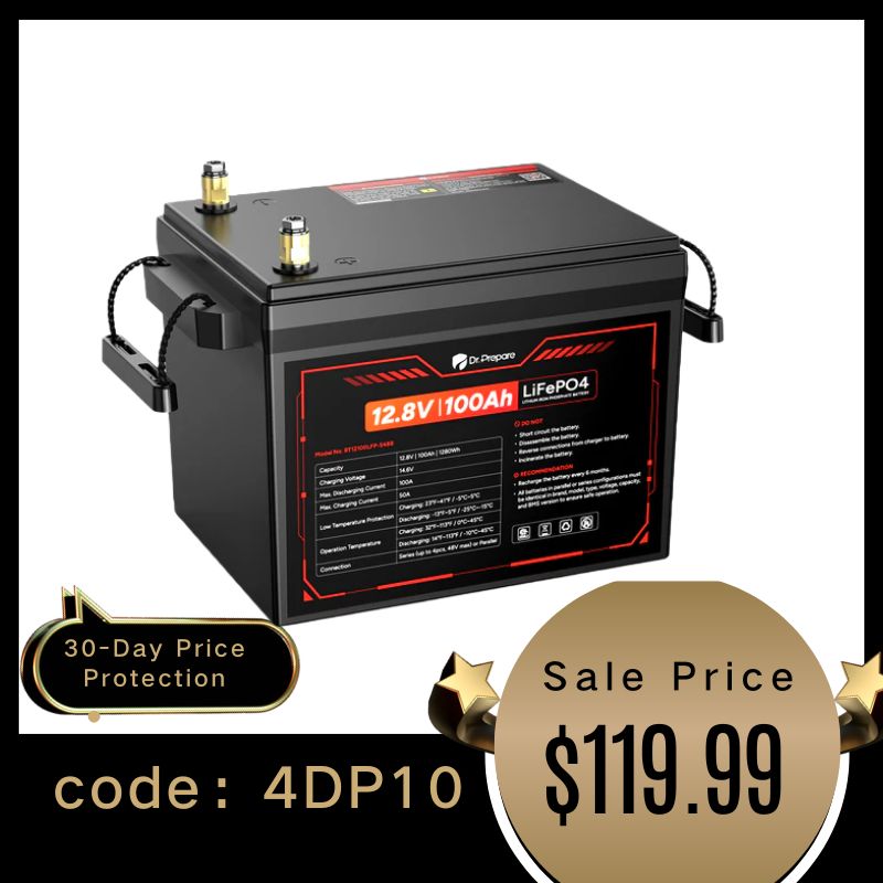 12V 100Ah LiFePO4 Lithium Battery- Compact Size