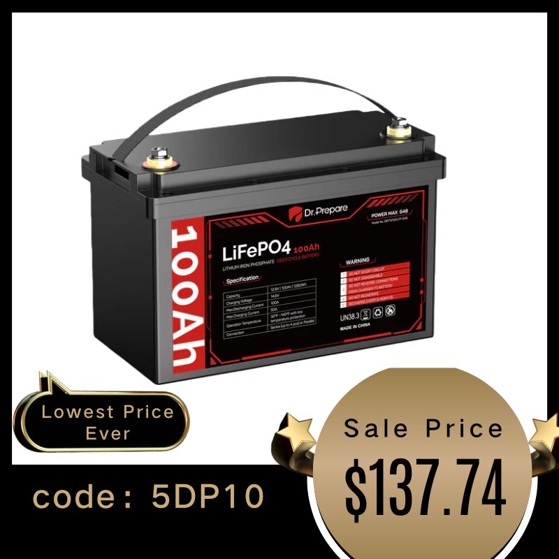 Multiple Packs 12V 100Ah LiFePO4 Lithium Battery - Connect In Series [10-Year Warranty]