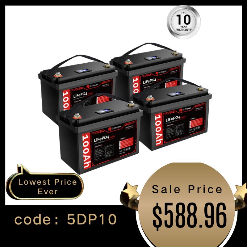 Multiple Packs 12V 100Ah LiFePO4 Lithium Battery with LED Screen - Connect In Series [10-Year Warranty]