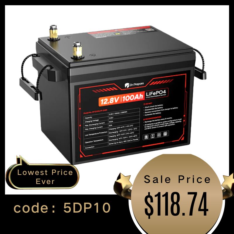 12V 100Ah LiFePO4 Lithium Battery- Compact Size