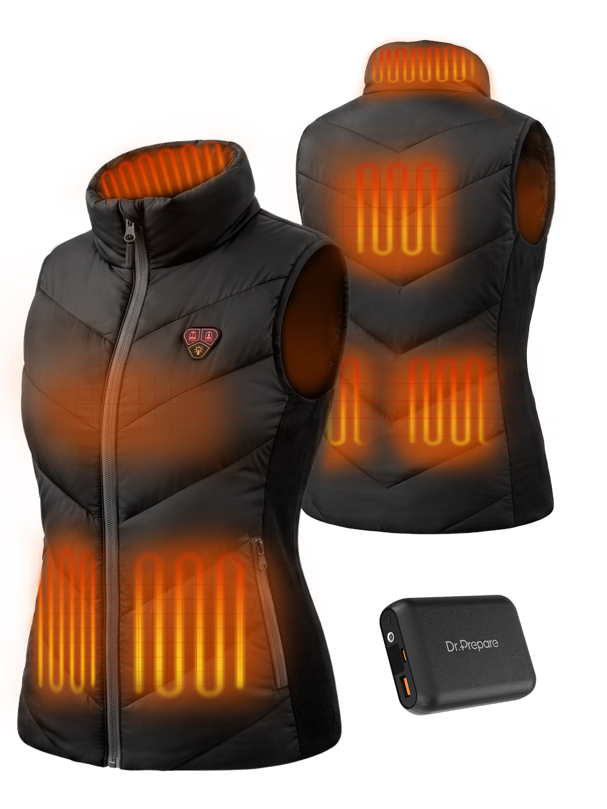DR.PREPARE Heated Vest for Women, Contoured Fit, 16000mAh, 7.4V, 7H Heat