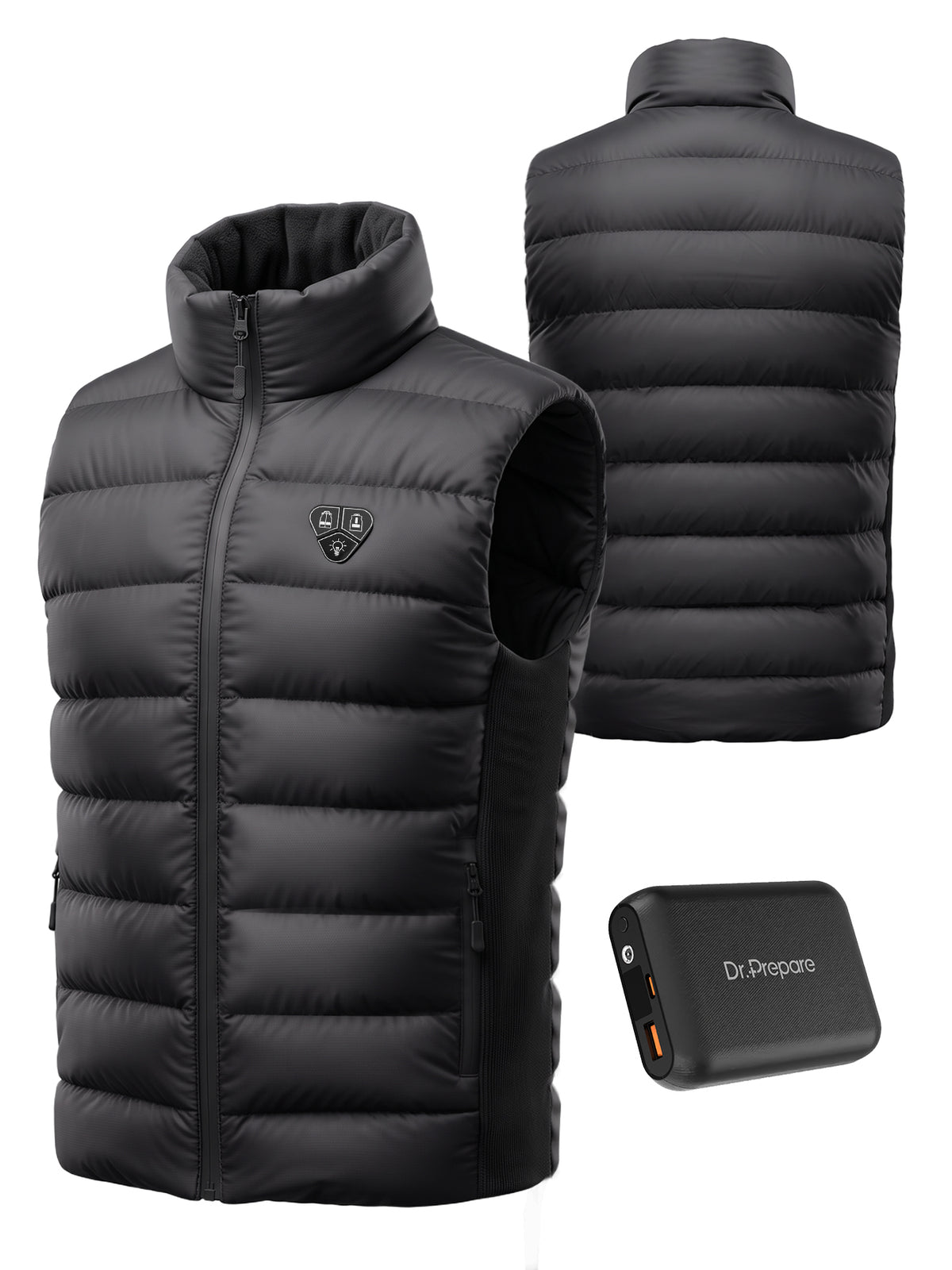 DR.PREPARE Men's Heated Vest with 16000mAh Battery, Lightweight Vest S-2XL