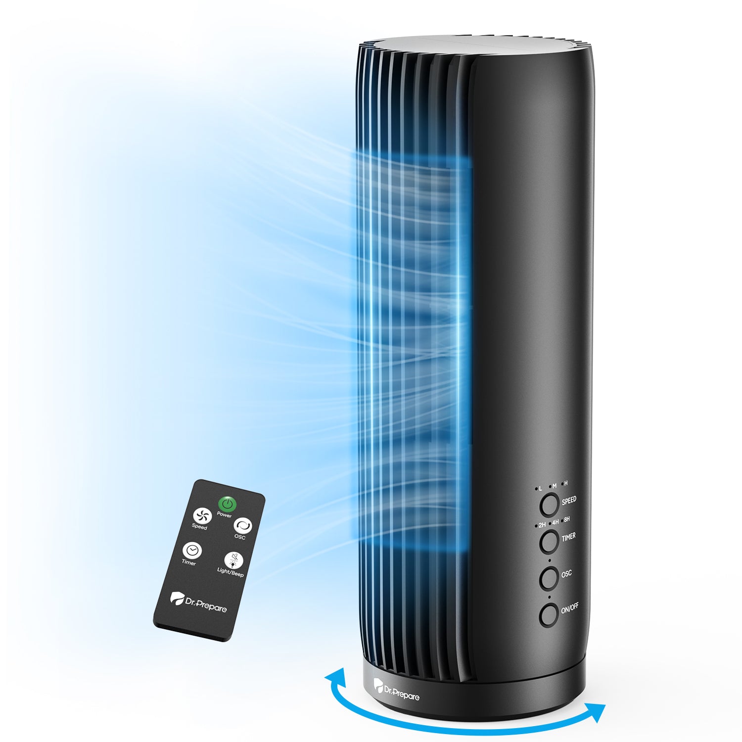 Dr.Prepare 12-Inch Tower Fan with 25W AC Motor