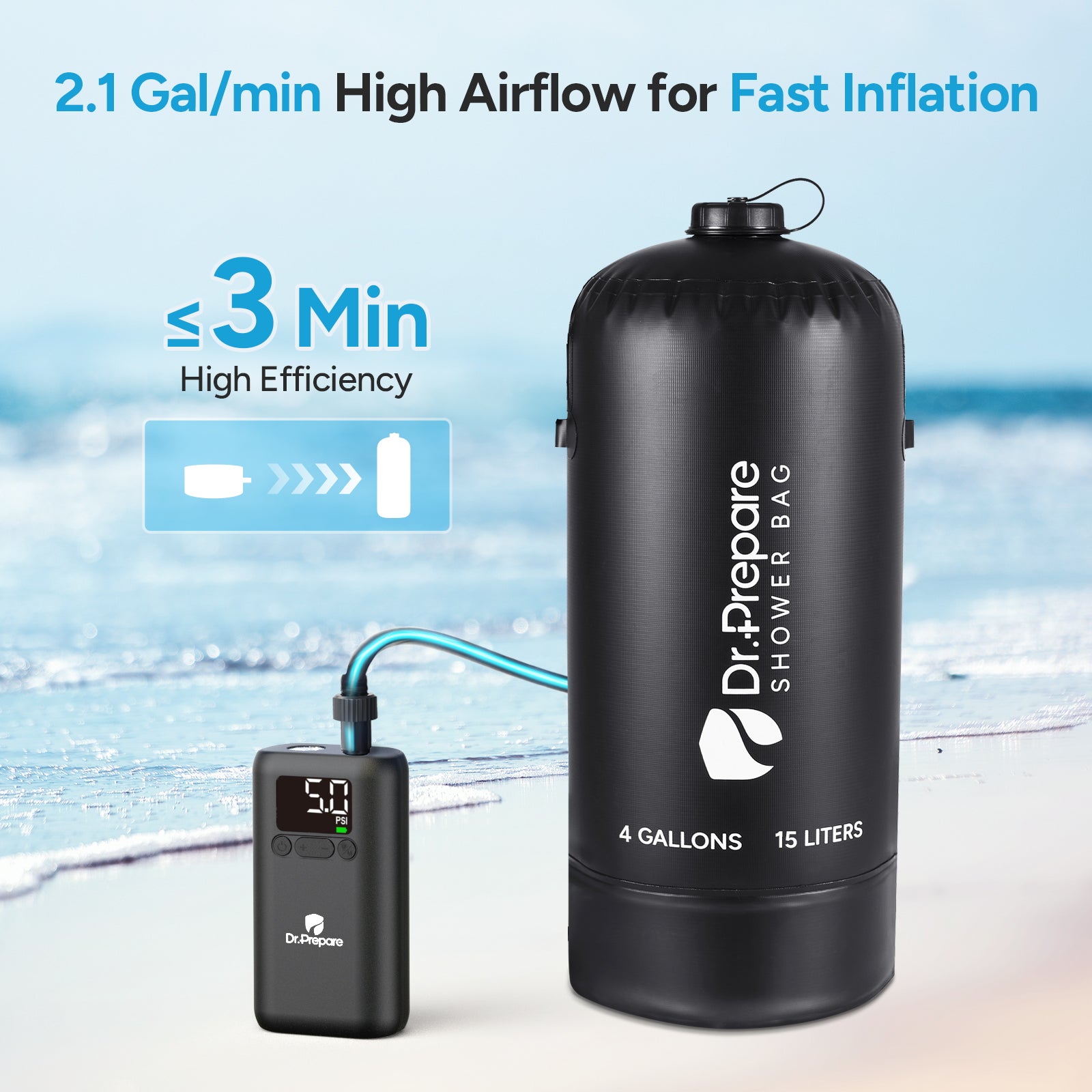 Dr.Prepare 2,000mAh Portable Air Pump