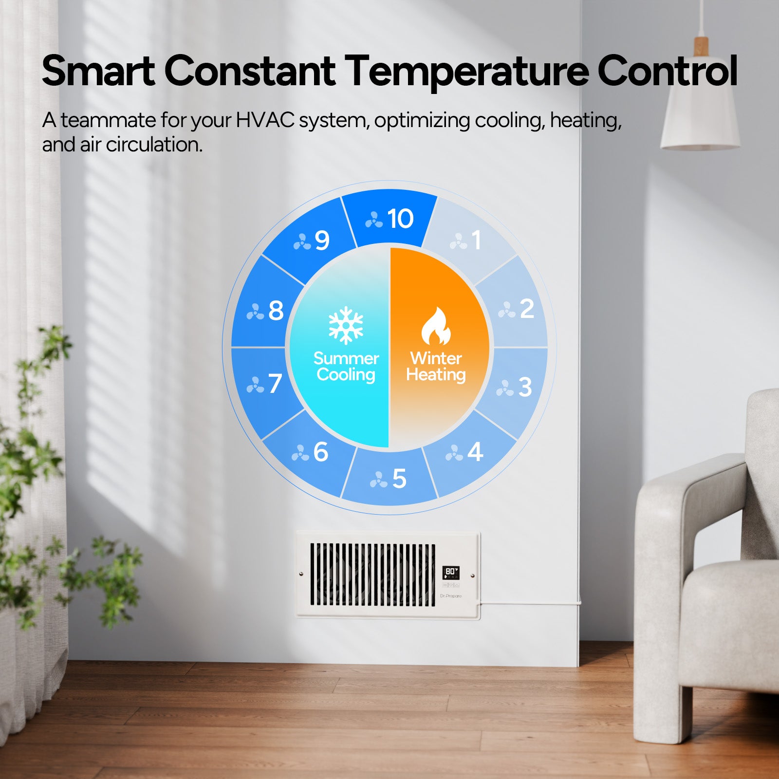 4" × 10" Smart Register Booster Fan