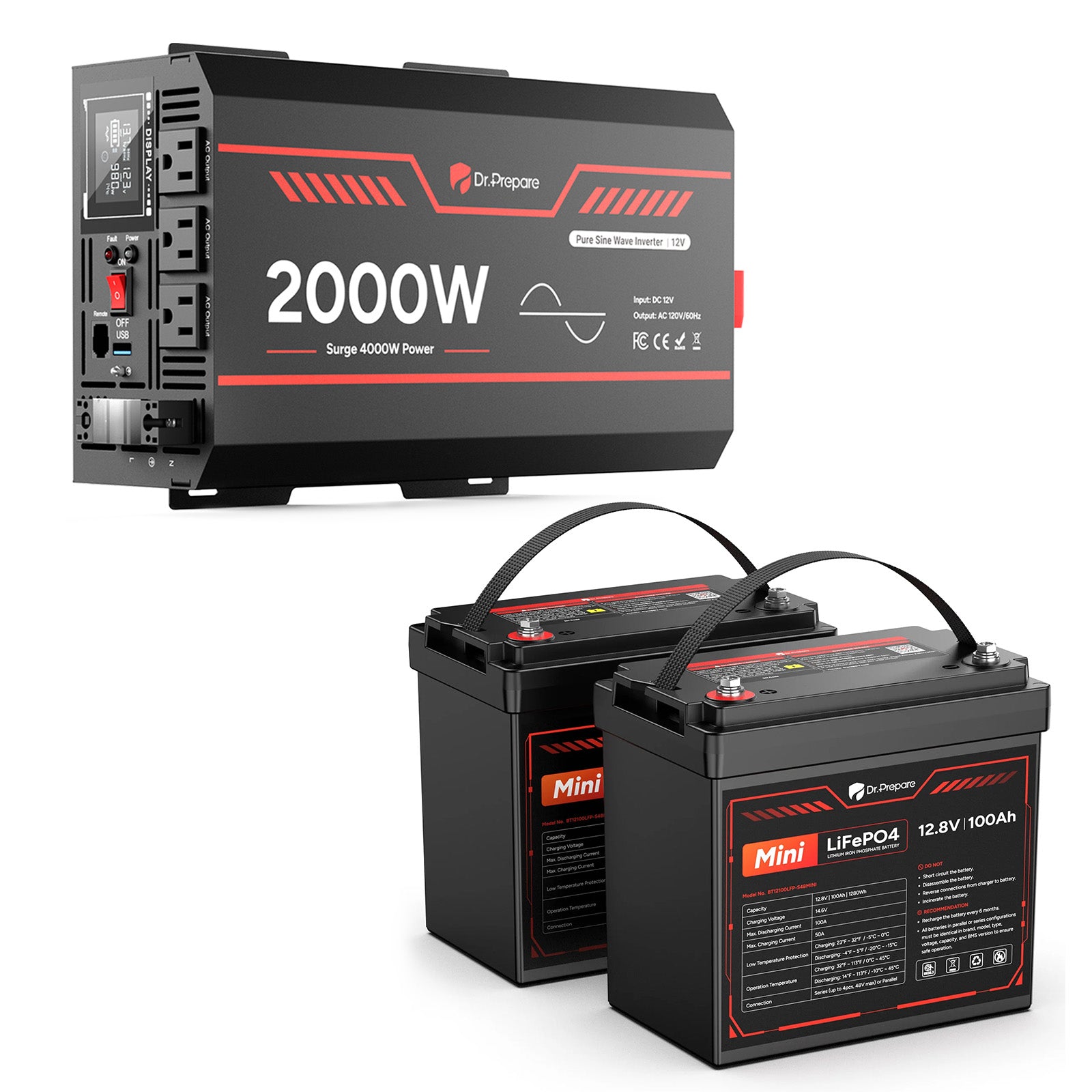 Mini 12V 100Ah LiFePO4 Lithium Battery – 10-Year Warranty